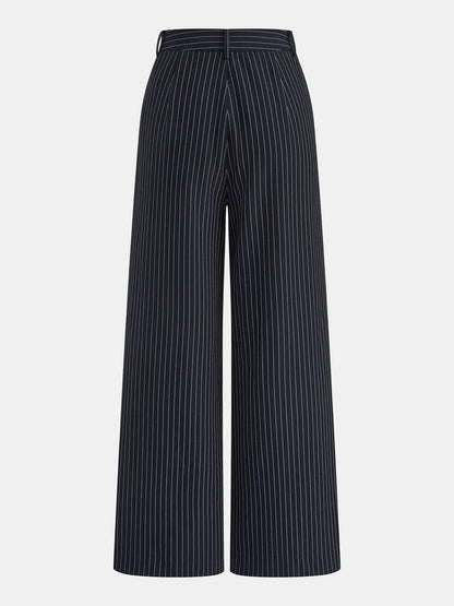Pinstriped Sleeveless Shirt & Pants Set