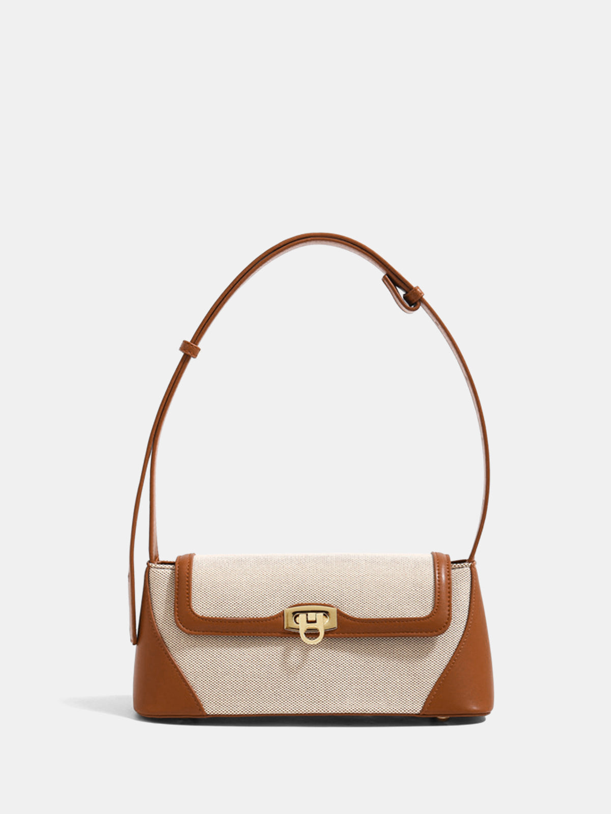 Vintage Lock Clasp Baguette Shoulder Bag