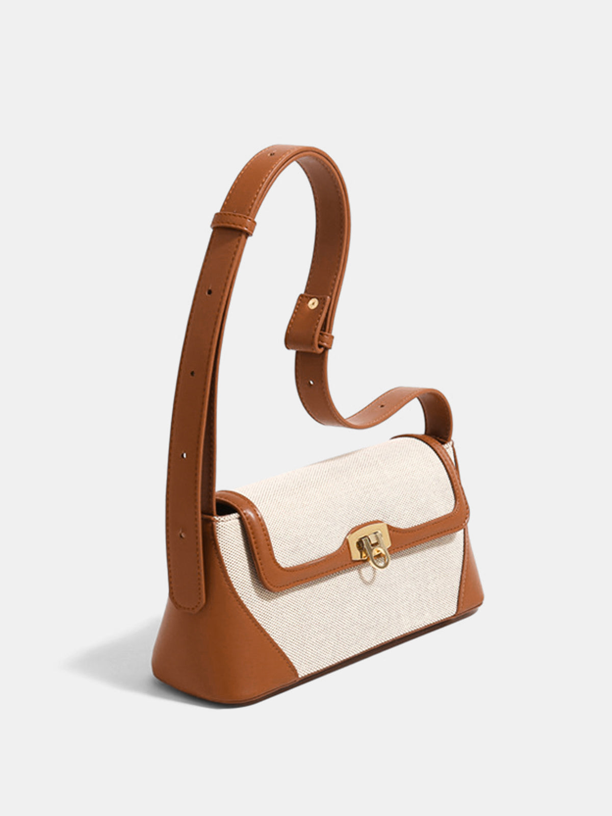 Vintage Lock Clasp Baguette Shoulder Bag