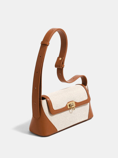 Vintage Lock Clasp Baguette Shoulder Bag