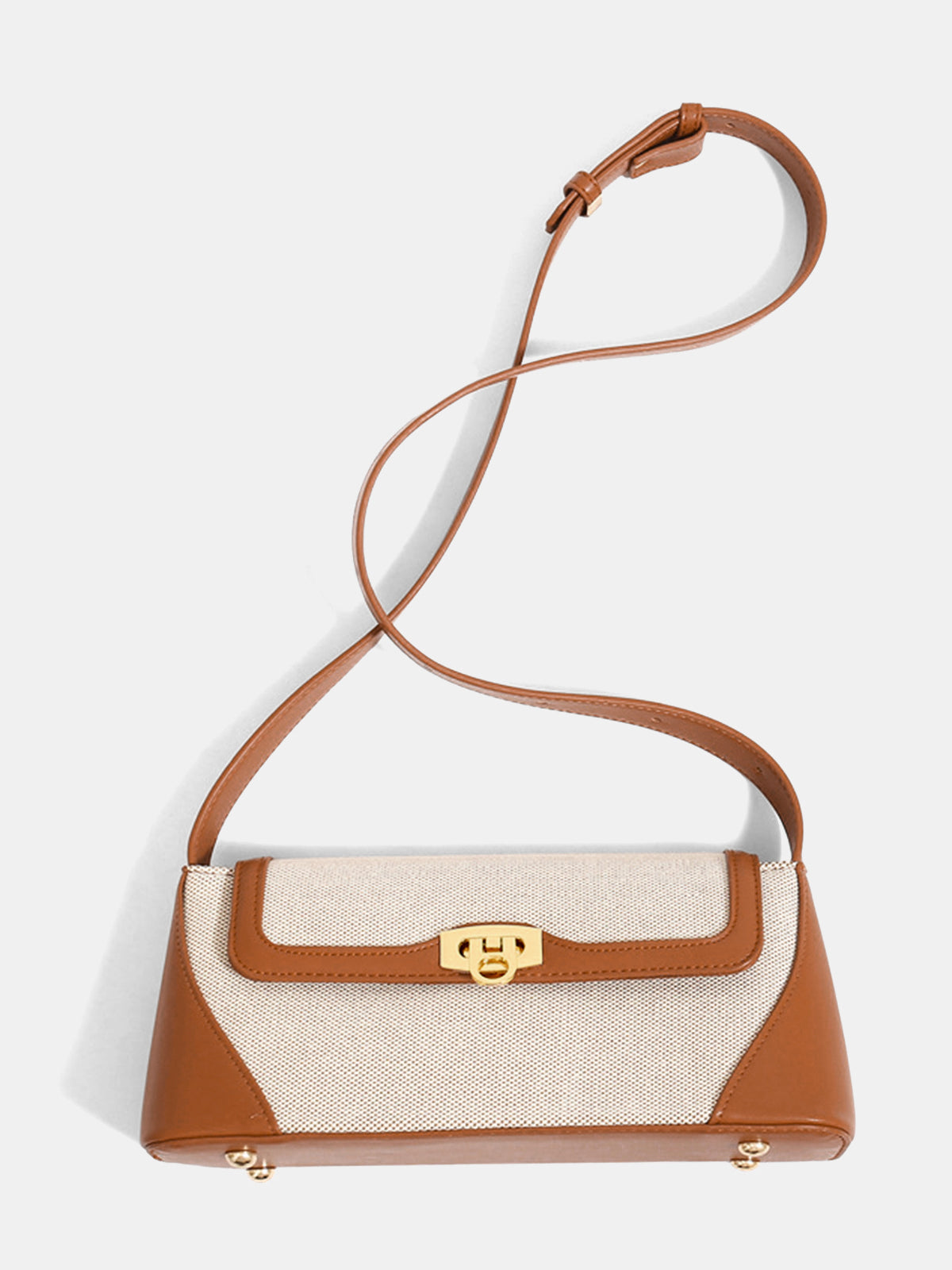Vintage Lock Clasp Baguette Shoulder Bag