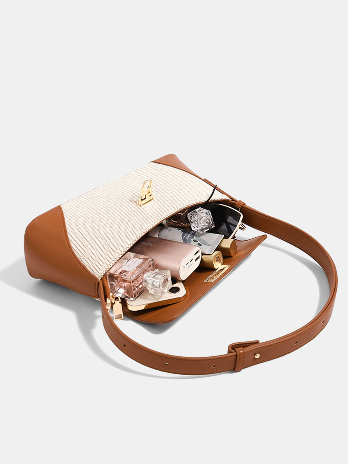 Vintage Lock Clasp Baguette Shoulder Bag