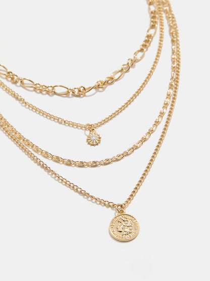 Multi Layer Coin Pendant Necklace
