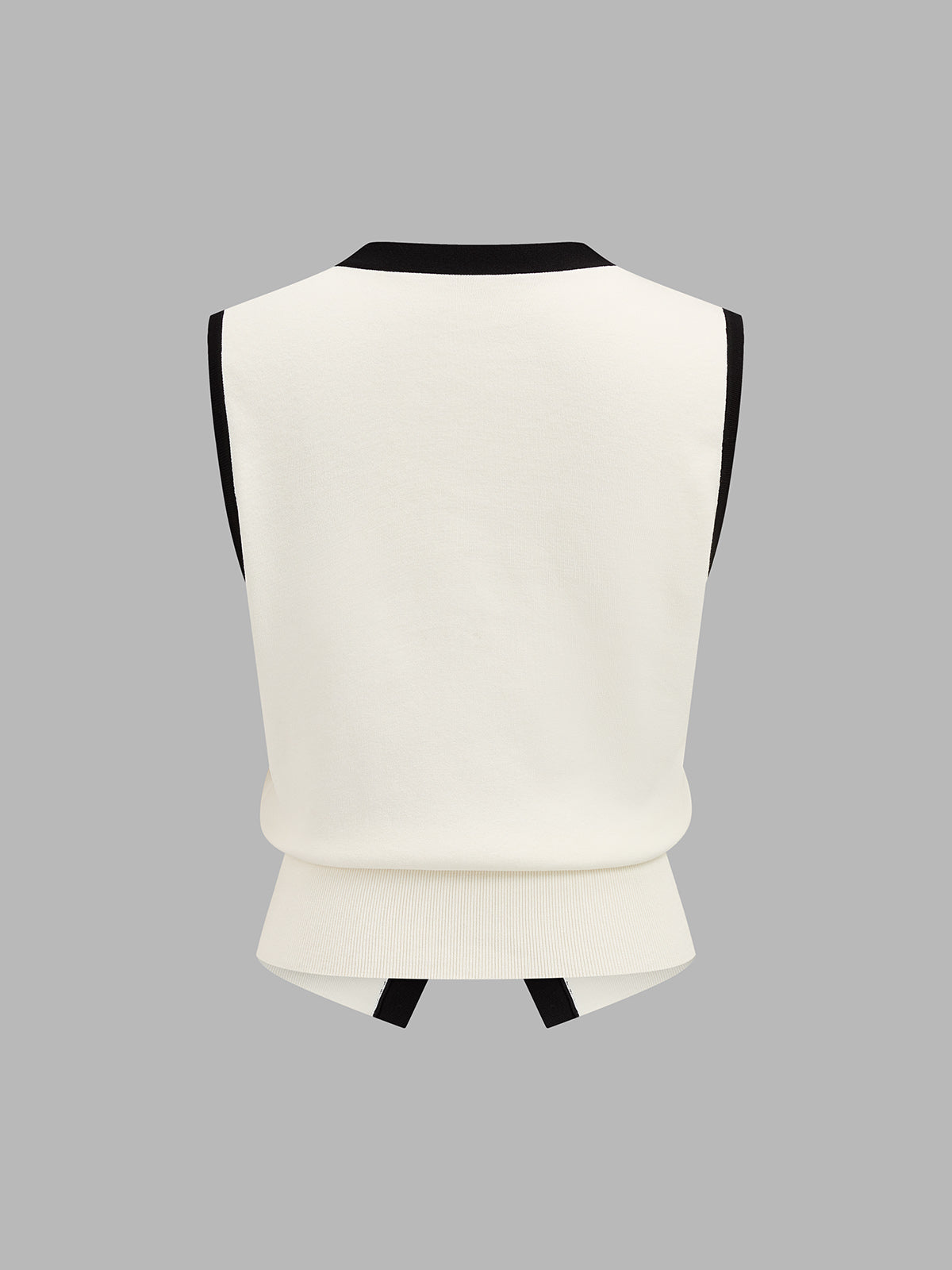 Rose Button Color Block Knit Vest