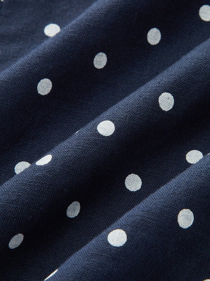 Polka Dot Lace Trim Button Front Vest