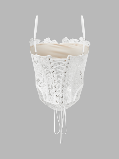 Lace-Up Lace Corset Top