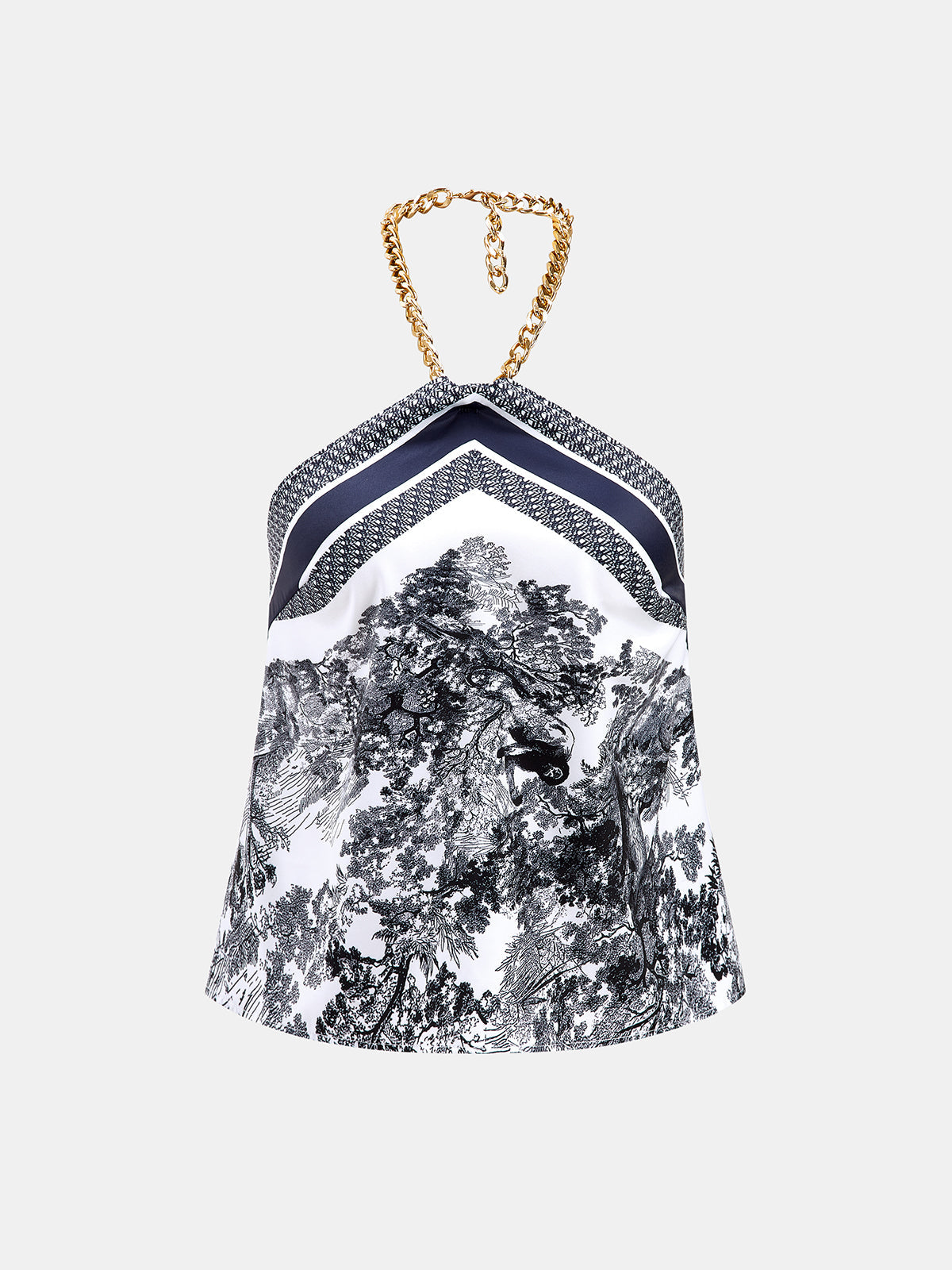 Jungle Print Chain Halter Top