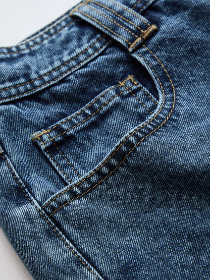Mid-Waist Curved Leg Barrel Jeans