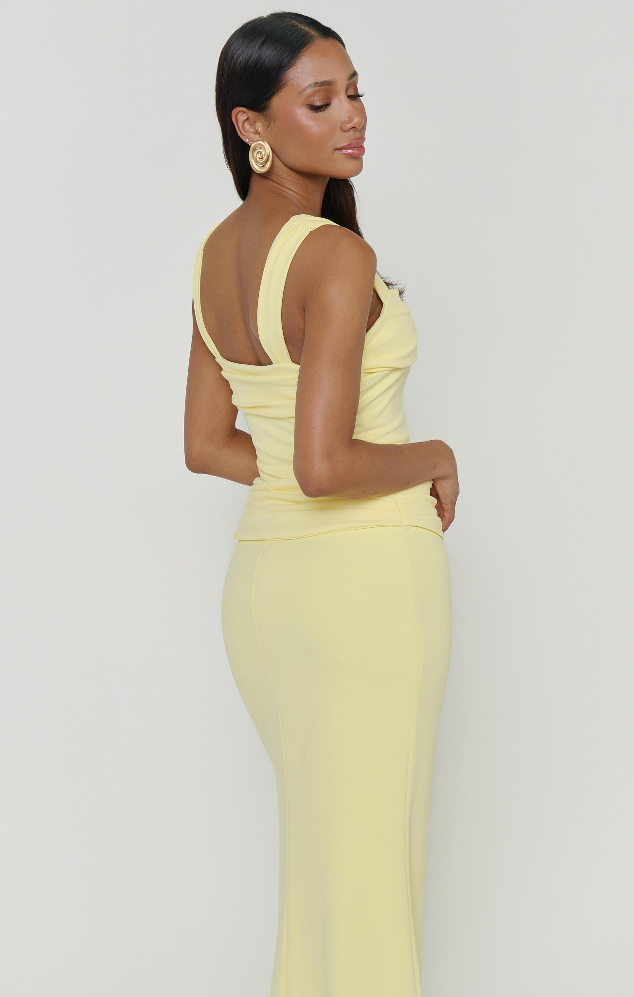 Danielle Maxi Dress ~ Pale Yellow Stretch