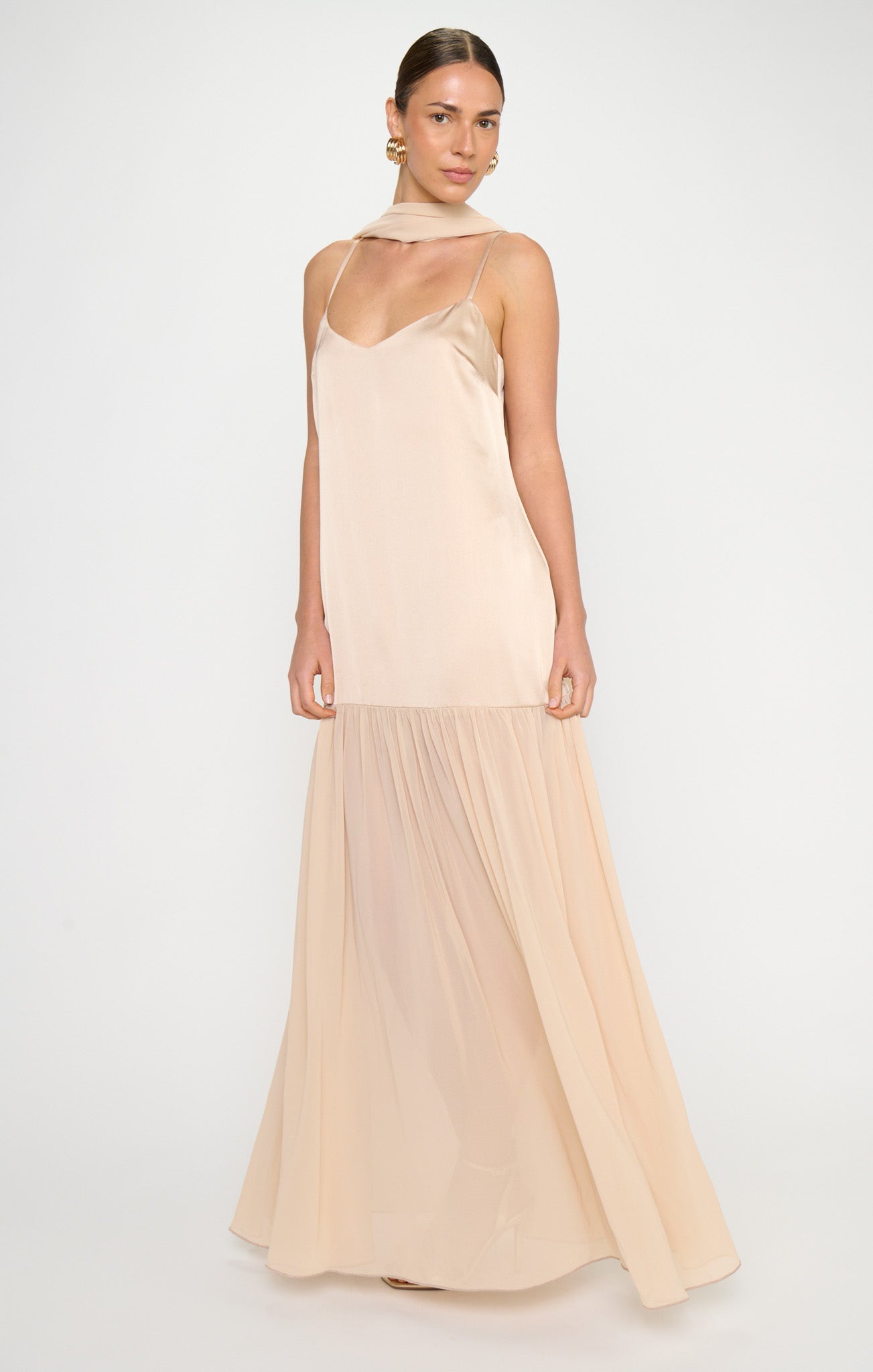 Dalia Maxi Dress ~ Champagne Luxe Satin