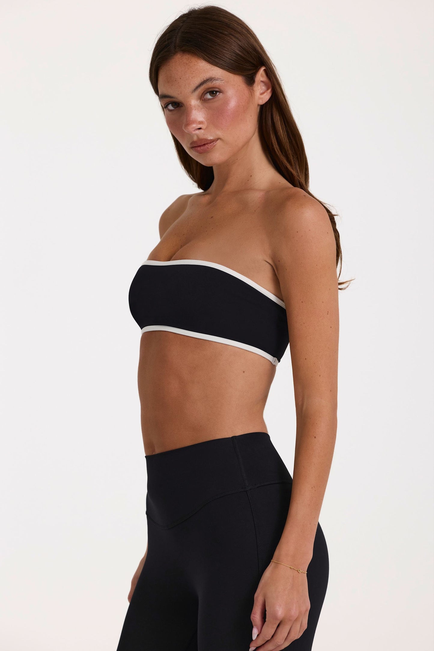 Soft Active Bandeau Sports Bra in Black