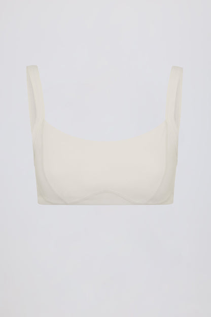 Soft Active Seam-Detail Sports Bra in Oat