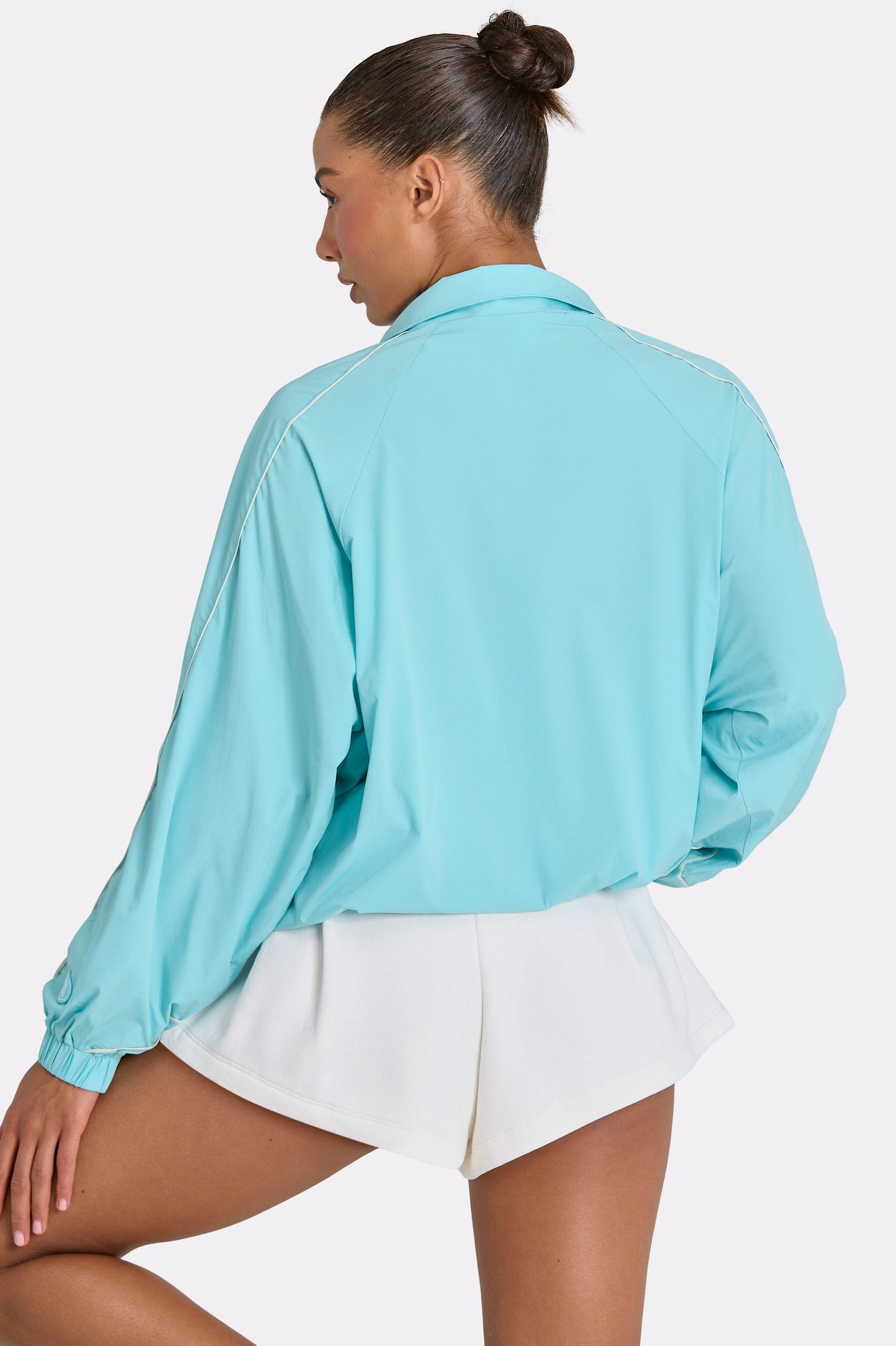Oversized Track Jacket in Aqua