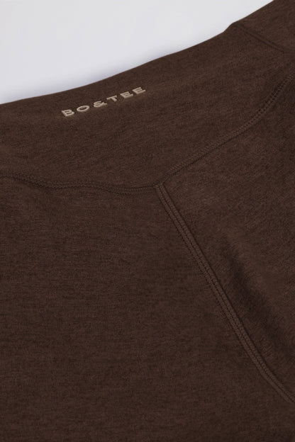 Ruched Mini Shorts in Pecan Marl