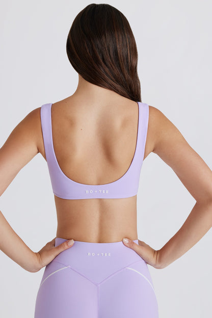 Soft Active Twist-Front Sports Bra in Lavender