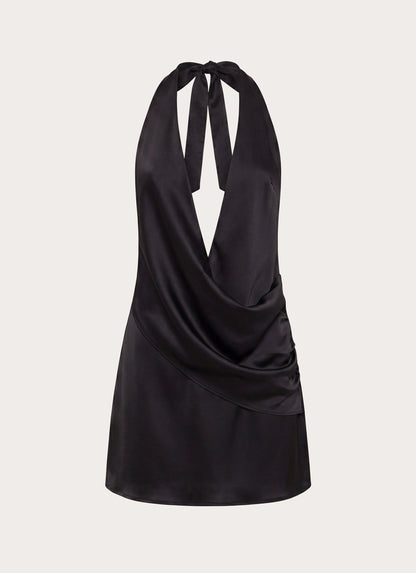 Calm Nights Mini Dress - Black