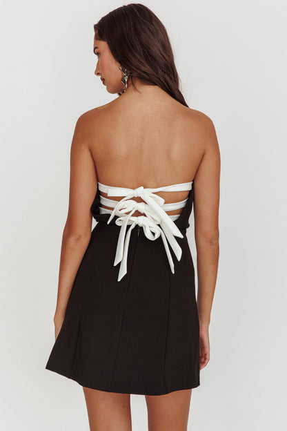 Ginger Strapless Sweetheart Mini Dress Black