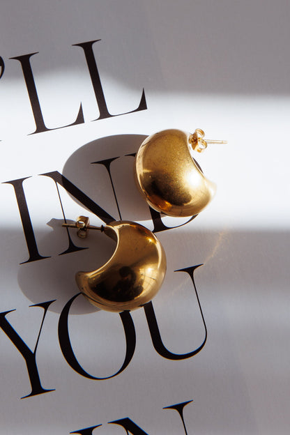 Arabia Dome Hoop Earrings Gold