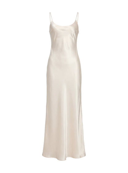 Miracles Scoop Satin Maxi Dress Champagne