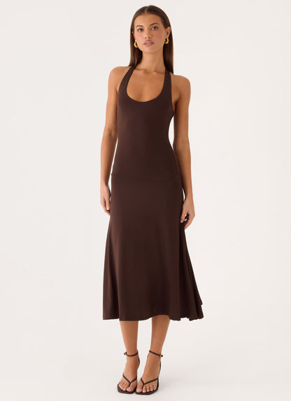 Klyne Midi Dress - Chocolate