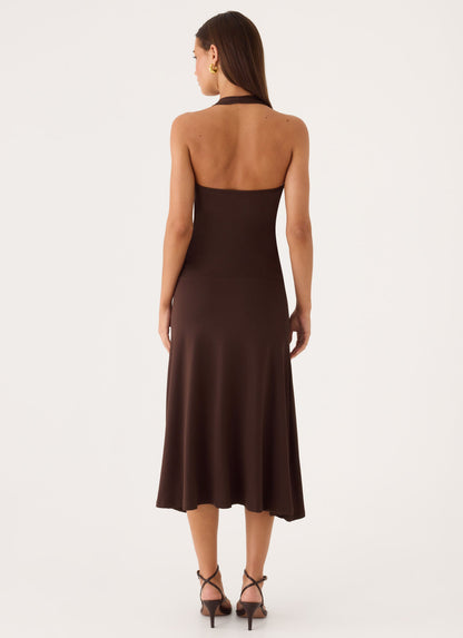 Klyne Midi Dress - Chocolate