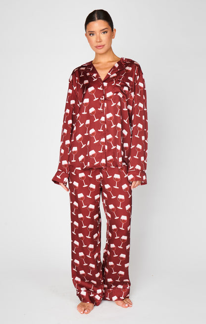 Classic PJ Set ~ Red Wine Silky