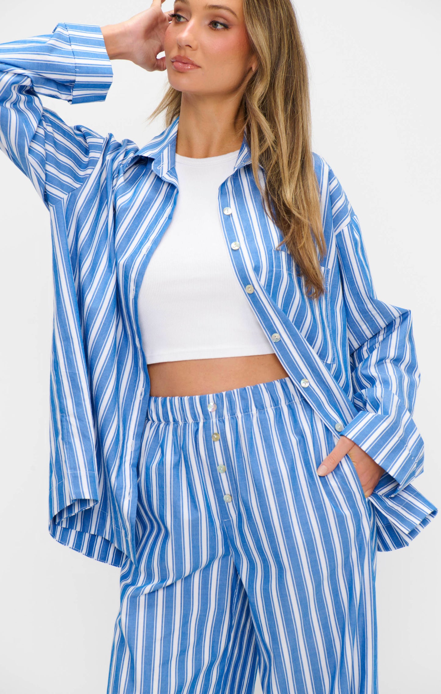 Braxton Button Down ~ Coastal Blue Stripe