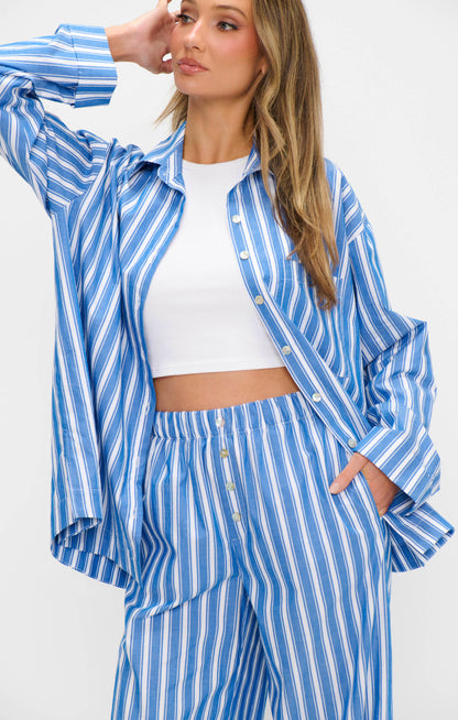 Braxton Button Down ~ Coastal Blue Stripe