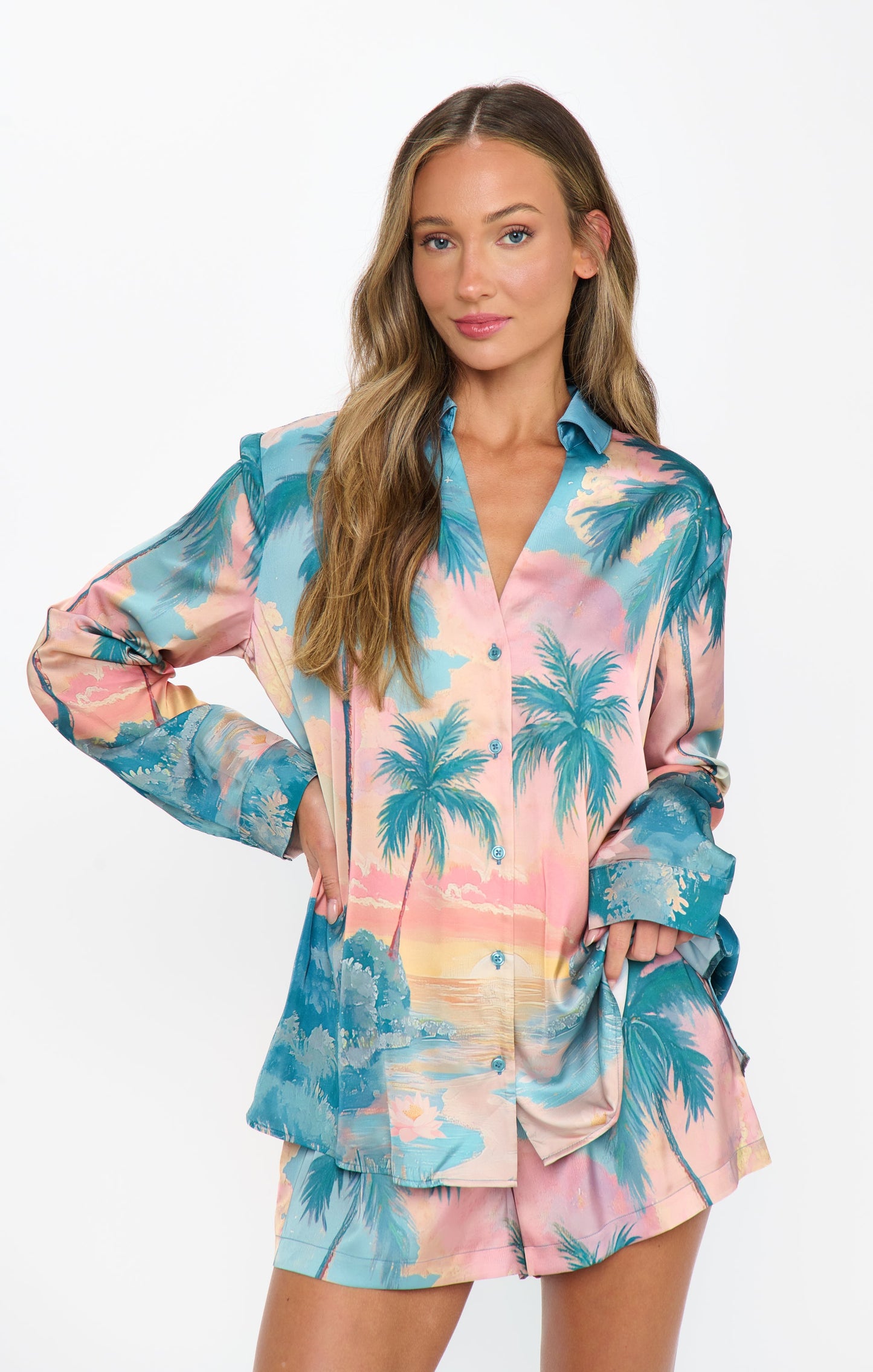 Early Riser PJ Set ~ Sunset Cove Silky