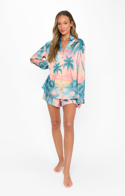 Early Riser PJ Set ~ Sunset Cove Silky