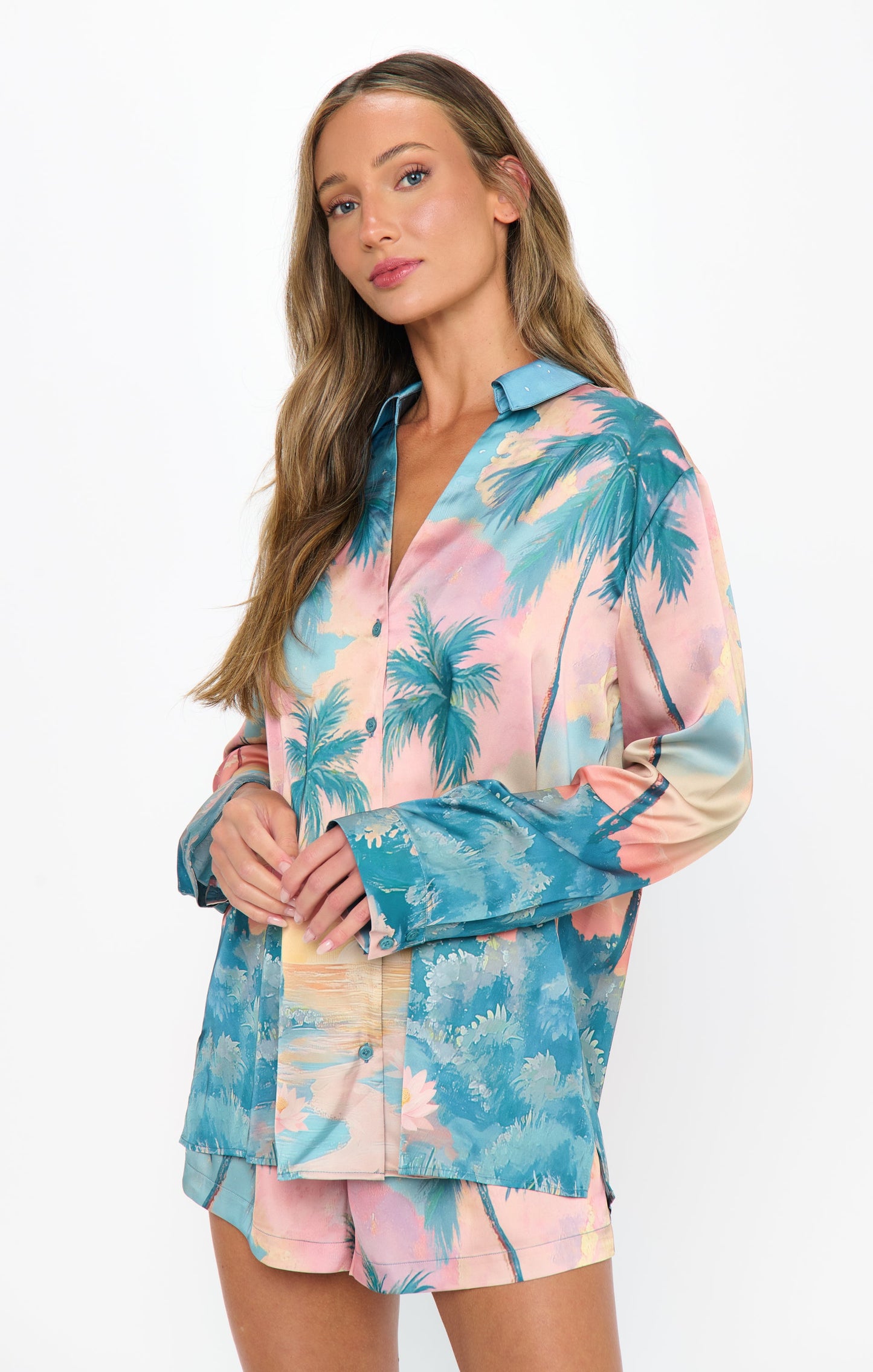Early Riser PJ Set ~ Sunset Cove Silky