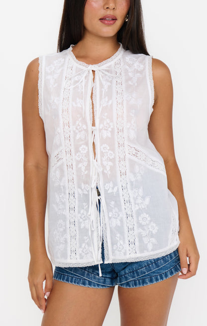 Camden Blouse ~ Cream Voile Trim