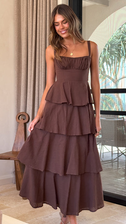 Odilia Maxi Dress - Chocolate