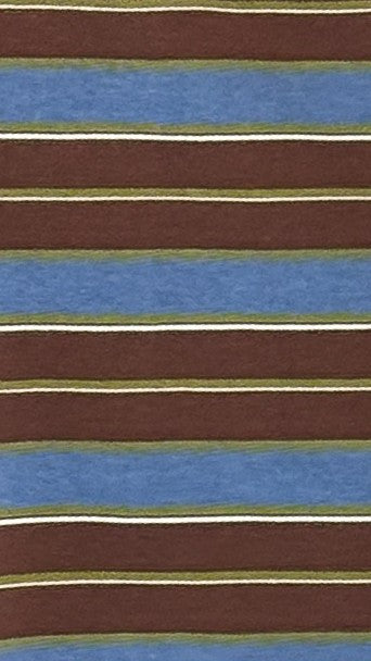 Jayana Collared Jersey Top - Blue/Green/Choc Stripe