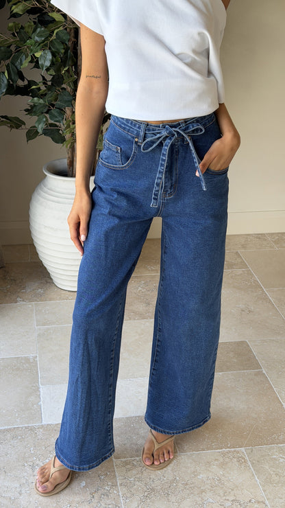 Nyra Wide Leg Jeans - Dark Denim