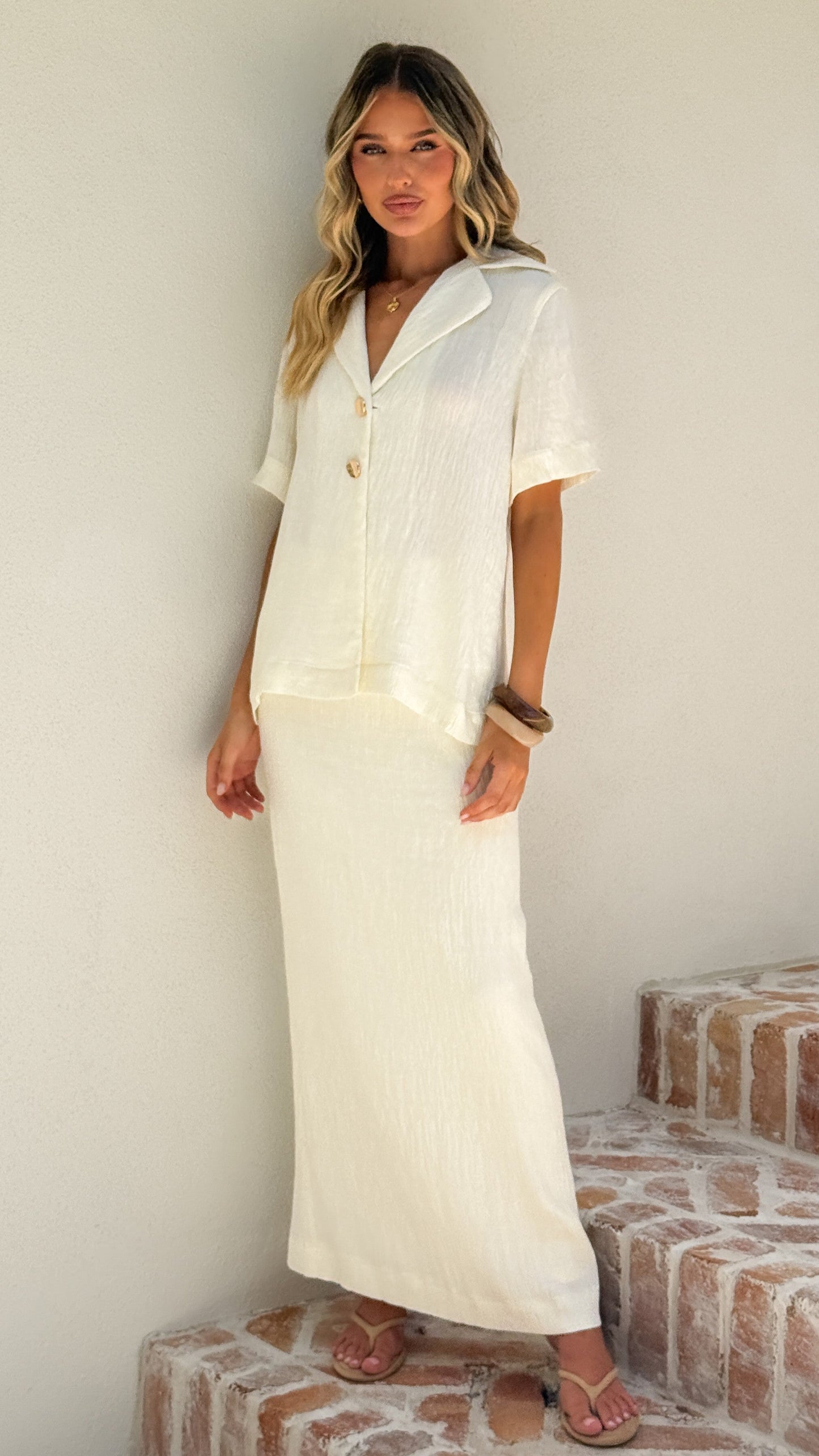 Razi Maxi Skirt - Ivory