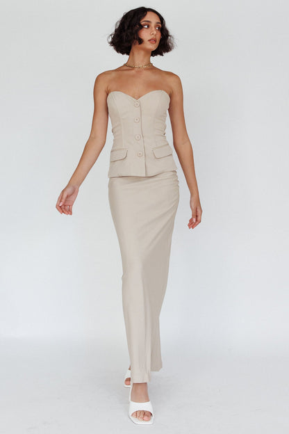 Valencia Flare Midi Skirt Oat