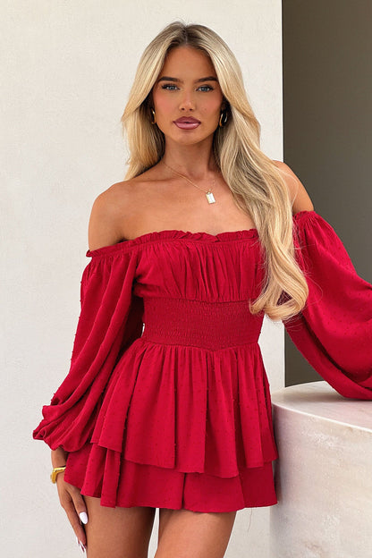 Ahoy Playsuit - Red
