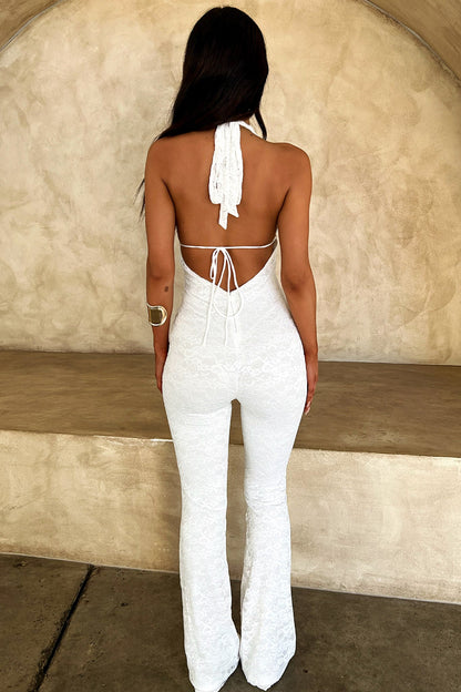 Aleisha Lace Jumpsuit - White