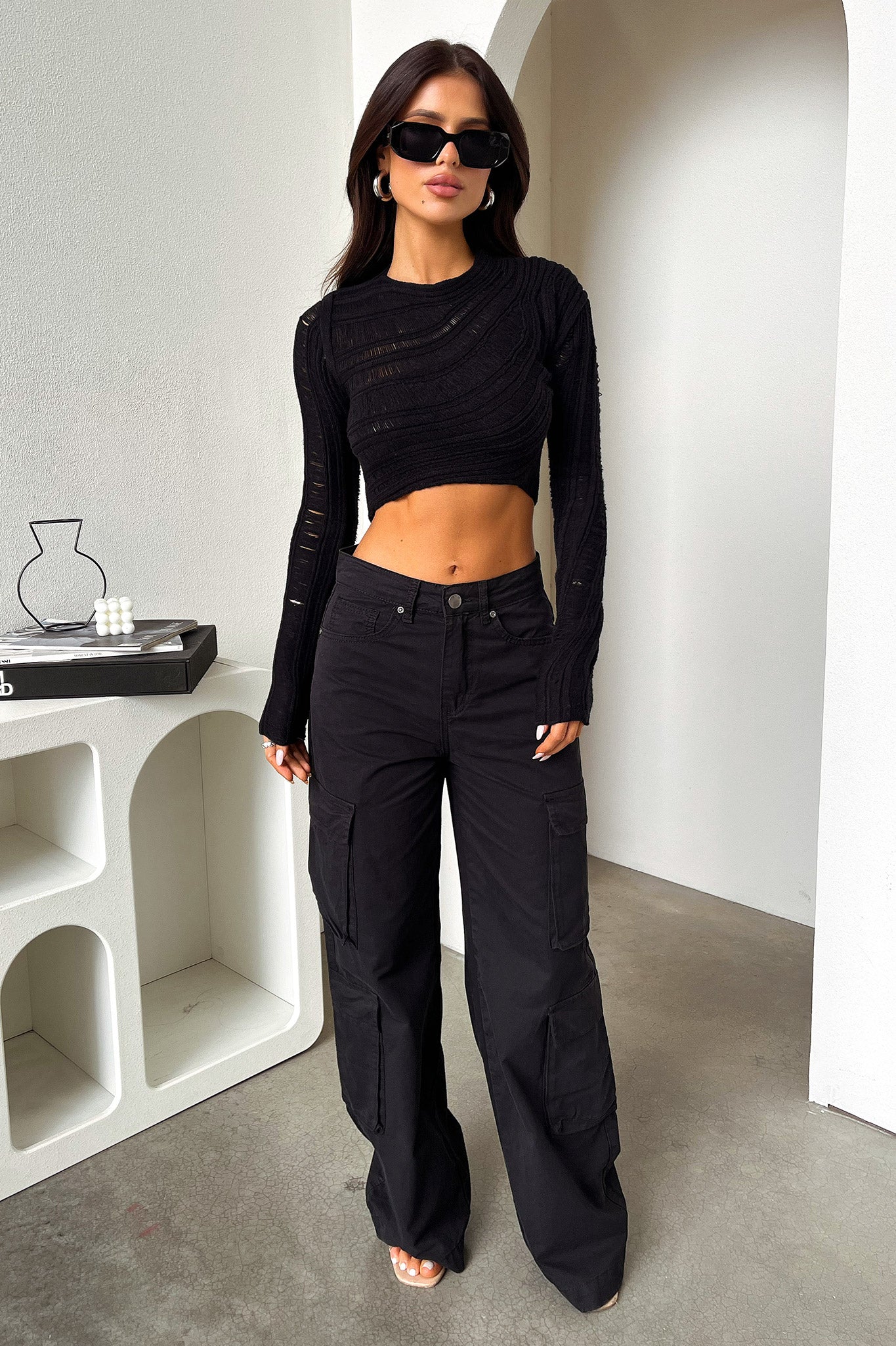 Alyssa Cargo Pants - Black