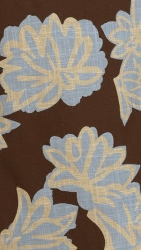 Calliope Strapless Top and Shorts Set - Brown/Blue Floral