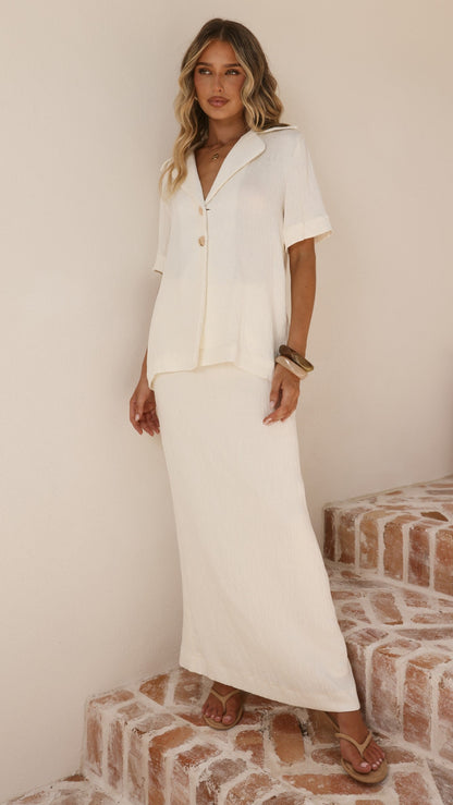 Razi Maxi Skirt - Ivory