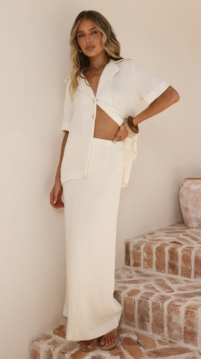 Razi Maxi Skirt - Ivory