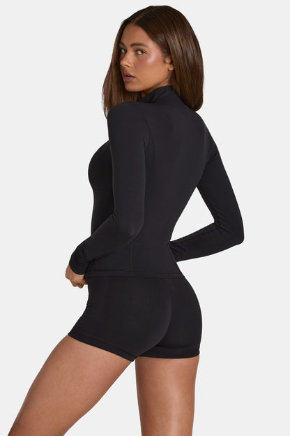 Soft Active Zip-Up Jacket in Black
