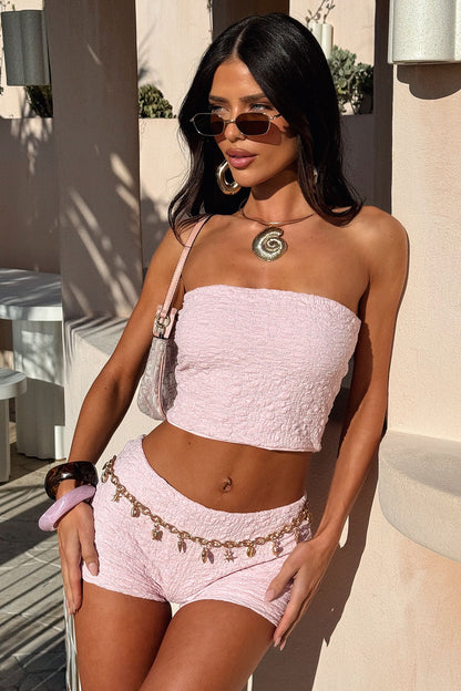 Boheme Strapless Top - Baby Pink
