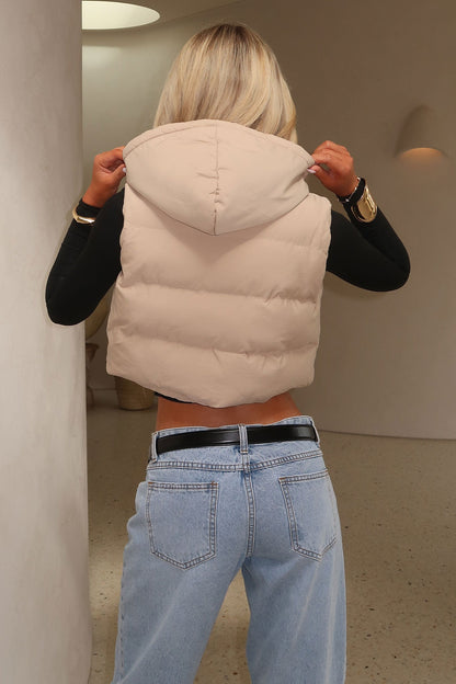 Calvin Puffer Vest - Beige