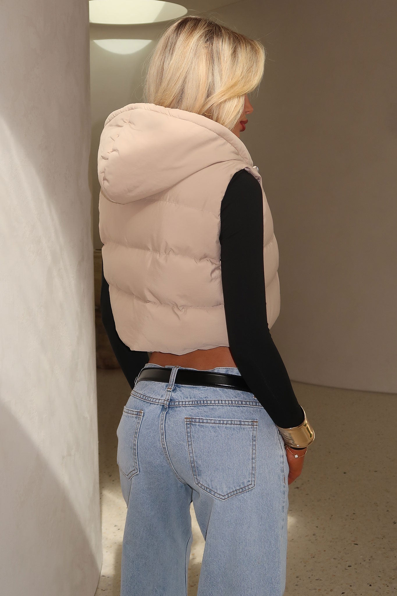 Calvin Puffer Vest - Beige