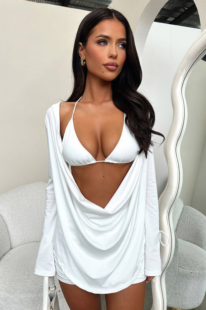 Cardi Mini Skirt - White