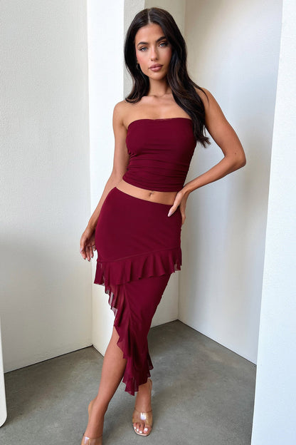 Cardona Skirt - Deep Red