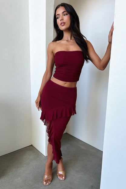 Cardona Skirt - Deep Red